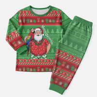 Guyana Christmas Pajama Set Santa With Macaw Parrot Merry Xmas - Wonder Print Shop