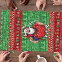 Guyana Christmas Puzzle Santa With Macaw Parrot Merry Xmas - Wonder Print Shop