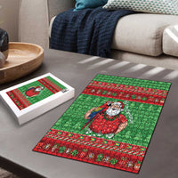 Guyana Christmas Puzzle Santa With Macaw Parrot Merry Xmas - Wonder Print Shop