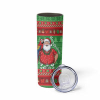 Guyana Christmas Skinny Tumbler Santa With Macaw Parrot Merry Xmas - Wonder Print Shop