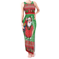 Guyana Christmas Tank Maxi Dress Santa With Macaw Parrot Merry Xmas - Wonder Print Shop