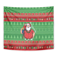 Guyana Christmas Tapestry Santa With Macaw Parrot Merry Xmas - Wonder Print Shop