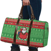 Guyana Christmas Travel Bag Santa With Macaw Parrot Merry Xmas - Wonder Print Shop