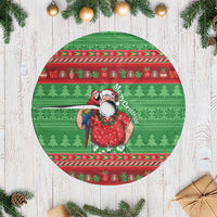 Guyana Christmas Tree Skirt Santa With Macaw Parrot Merry Xmas - Wonder Print Shop