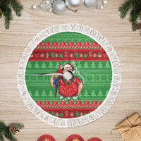 Guyana Christmas Tree Skirt Santa With Macaw Parrot Merry Xmas - Wonder Print Shop