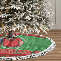 Guyana Christmas Tree Skirt Santa With Macaw Parrot Merry Xmas - Wonder Print Shop