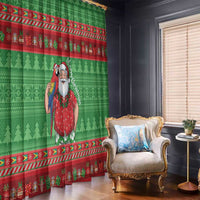Guyana Christmas Window Curtain Santa With Macaw Parrot Merry Xmas - Wonder Print Shop