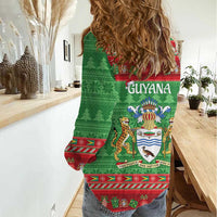 Guyana Christmas Women Casual Shirt Santa With Macaw Parrot Merry Xmas - Wonder Print Shop