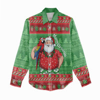 Guyana Christmas Women Casual Shirt Santa With Macaw Parrot Merry Xmas - Wonder Print Shop