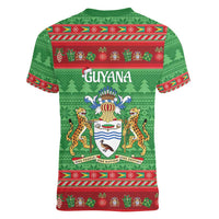 Guyana Christmas Women V-Neck T-Shirt Santa With Macaw Parrot Merry Xmas - Wonder Print Shop