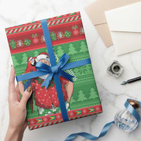 Guyana Christmas Wrapping Paper Santa With Macaw Parrot Merry Xmas - Wonder Print Shop