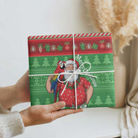 Guyana Christmas Wrapping Paper Santa With Macaw Parrot Merry Xmas - Wonder Print Shop