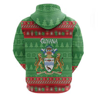 Guyana Christmas Zip Hoodie Santa With Macaw Parrot Merry Xmas - Wonder Print Shop