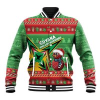 Personalized Guyana Cricket Christmas Baseball Jacket Amazon Warriors Merry Xmas - Wonder Print Shop