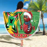 Guyana Cricket Christmas Beach Blanket Amazon Warriors Merry Xmas - Wonder Print Shop