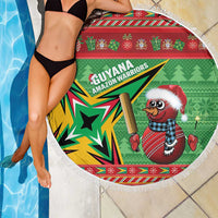 Guyana Cricket Christmas Beach Blanket Amazon Warriors Merry Xmas - Wonder Print Shop