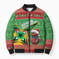 Personalized Guyana Cricket Christmas Bomber Puffer Jacket Amazon Warriors Merry Xmas - Wonder Print Shop