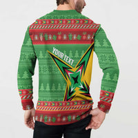 Personalized Guyana Cricket Christmas Button Sweatshirt Amazon Warriors Merry Xmas - Wonder Print Shop