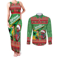 Personalized Guyana Cricket Christmas Couples Matching Tank Maxi Dress and Long Sleeve Button Shirt Amazon Warriors Merry Xmas - Wonder Print Shop
