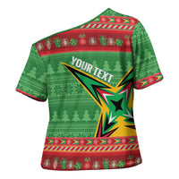 Personalized Guyana Cricket Christmas Cross Shoulder Shirt Amazon Warriors Merry Xmas - Wonder Print Shop