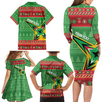 Personalized Guyana Cricket Christmas Family Matching Long Sleeve Bodycon Dress and Hawaiian Shirt Amazon Warriors Merry Xmas - Wonder Print Shop