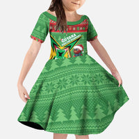 Personalized Guyana Cricket Christmas Family Matching Off The Shoulder Long Sleeve Dress and Hawaiian Shirt Amazon Warriors Merry Xmas - Wonder Print Shop