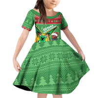 Personalized Guyana Cricket Christmas Family Matching Off Shoulder Short Dress and Hawaiian Shirt Amazon Warriors Merry Xmas - Wonder Print Shop