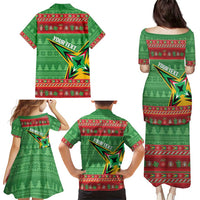 Personalized Guyana Cricket Christmas Family Matching Puletasi and Hawaiian Shirt Amazon Warriors Merry Xmas - Wonder Print Shop