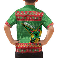 Personalized Guyana Cricket Christmas Family Matching Short Sleeve Bodycon Dress and Hawaiian Shirt Amazon Warriors Merry Xmas - Wonder Print Shop
