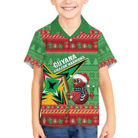 Personalized Guyana Cricket Christmas Family Matching Short Sleeve Bodycon Dress and Hawaiian Shirt Amazon Warriors Merry Xmas - Wonder Print Shop