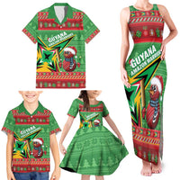 Personalized Guyana Cricket Christmas Family Matching Tank Maxi Dress and Hawaiian Shirt Amazon Warriors Merry Xmas - Wonder Print Shop