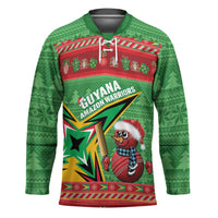 Personalized Guyana Cricket Christmas Hockey Jersey Amazon Warriors Merry Xmas - Wonder Print Shop