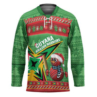 Personalized Guyana Cricket Christmas Hockey Jersey Amazon Warriors Merry Xmas - Wonder Print Shop