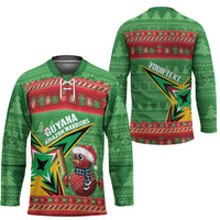 Personalized Guyana Cricket Christmas Hockey Jersey Amazon Warriors Merry Xmas - Wonder Print Shop