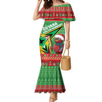 Personalized Guyana Cricket Christmas Mermaid Dress Amazon Warriors Merry Xmas - Wonder Print Shop