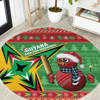 Guyana Cricket Christmas Round Carpet Amazon Warriors Merry Xmas - Wonder Print Shop