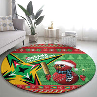 Guyana Cricket Christmas Round Carpet Amazon Warriors Merry Xmas - Wonder Print Shop