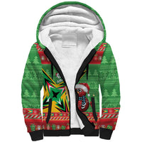 Personalized Guyana Cricket Christmas Sherpa Hoodie Amazon Warriors Merry Xmas - Wonder Print Shop