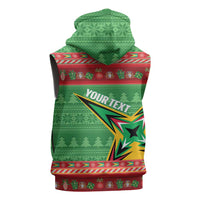 Personalized Guyana Cricket Christmas Sleeveless Zip Hoodie Amazon Warriors Merry Xmas - Wonder Print Shop