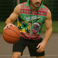 Personalized Guyana Cricket Christmas Sleeveless Zip Hoodie Amazon Warriors Merry Xmas - Wonder Print Shop