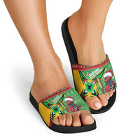 Guyana Cricket Christmas Slide Sandals Amazon Warriors Merry Xmas - Wonder Print Shop