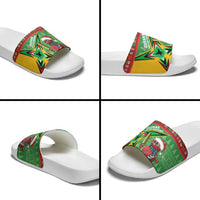 Guyana Cricket Christmas Slide Sandals Amazon Warriors Merry Xmas - Wonder Print Shop