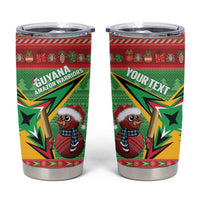 Personalized Guyana Cricket Christmas Tumbler Cup Amazon Warriors Merry Xmas - Wonder Print Shop