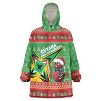 Personalized Guyana Cricket Christmas Wearable Blanket Hoodie Amazon Warriors Merry Xmas - Wonder Print Shop