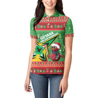 Personalized Guyana Cricket Christmas Women Polo Shirt Amazon Warriors Merry Xmas - Wonder Print Shop