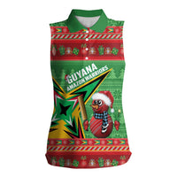 Personalized Guyana Cricket Christmas Women Sleeveless Polo Shirt Amazon Warriors Merry Xmas - Wonder Print Shop