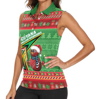 Personalized Guyana Cricket Christmas Women Sleeveless Polo Shirt Amazon Warriors Merry Xmas - Wonder Print Shop
