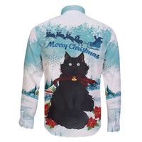 Iceland Yule Cat Christmas Family Matching Short Sleeve Bodycon Dress and Hawaiian Shirt Jolakotturinn With Poinsettia - Winter Vibes - Wonder Print Shop