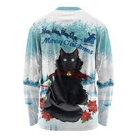 Iceland Yule Cat Christmas Long Sleeve Shirt Jolakotturinn With Poinsettia - Winter Vibes - Wonder Print Shop