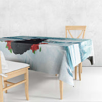 Iceland Yule Cat Christmas Tablecloth Jolakotturinn With Poinsettia - Winter Vibes - Wonder Print Shop